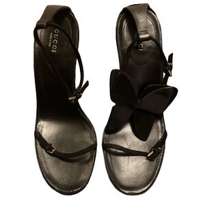 GUCCI Tom Ford VINTAGE Black Women's Butterfly Sandals